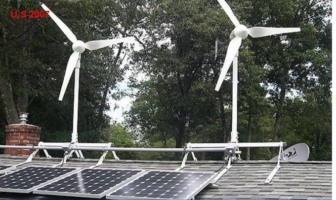 New Energy enroulent le système hybride solaire 1500W 48/110V avec le bas vent dactylographié